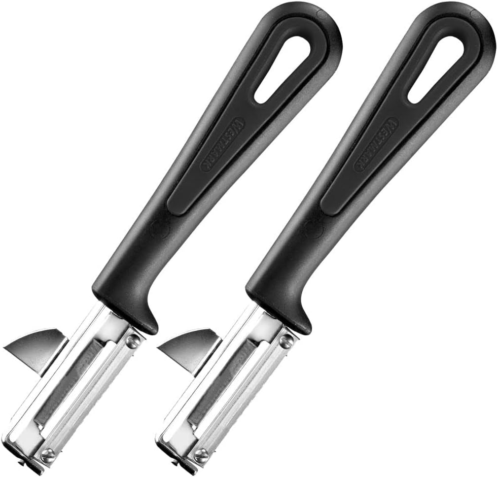 Westmark 29092270 Sparschäler Gallant, Pp/Tpe/Edelstahl, Schwarz / Rot, 16,5 X 3,7 X 2 Cm Peeler Naty Shop Gentle set 2 bucati