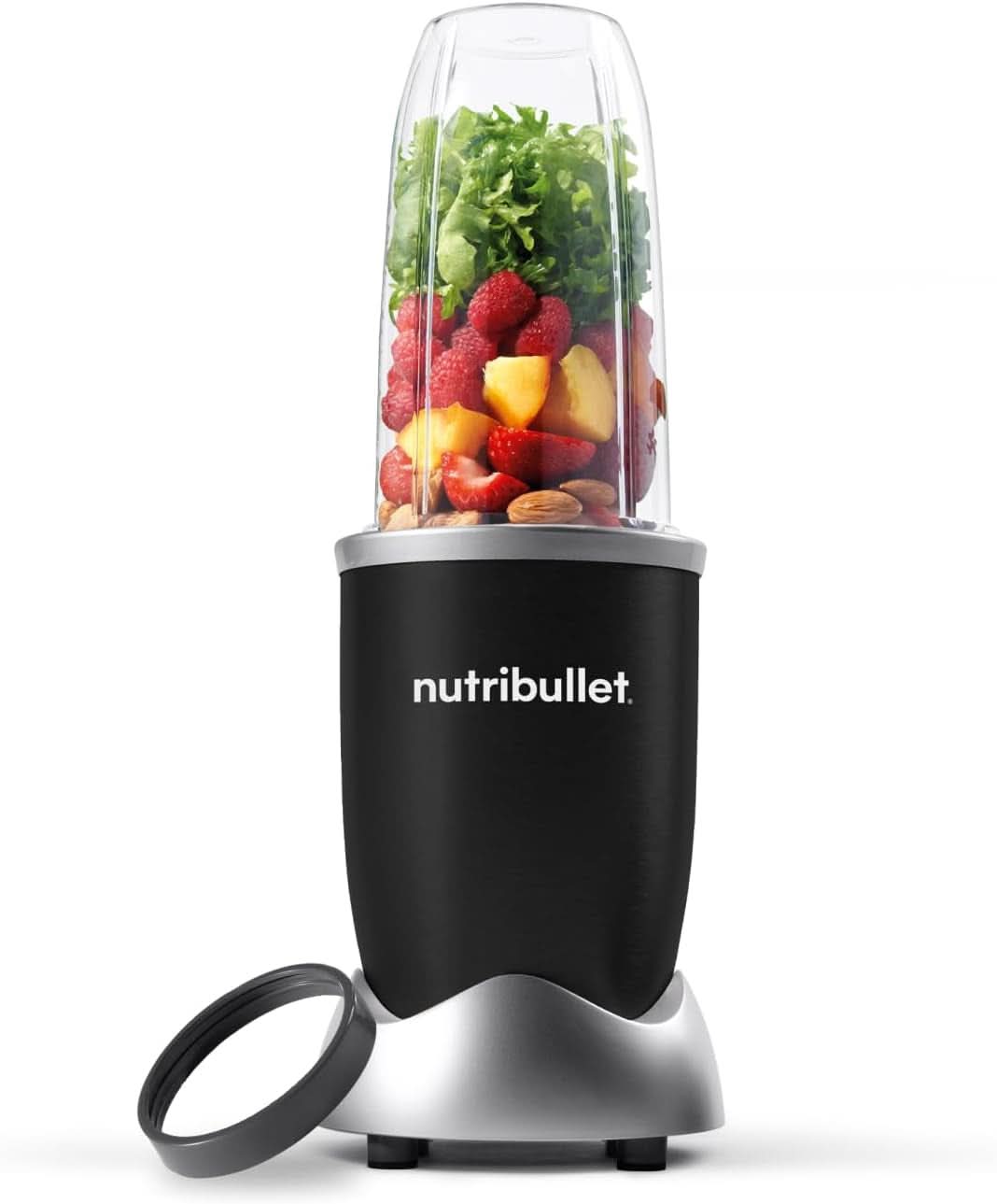 Nutribullet Pro, 900 Watt Leistung, Einfach and Schnell in Der Anwendung, Kompakt, Leicht Zu Reinigen, Mit 700 Ml Becher, Smoothiemixer, Smoothie Maker, Electric Mixer, NB904B, Schwarz Mother and Child Naty Shop Schwarz Basispaket