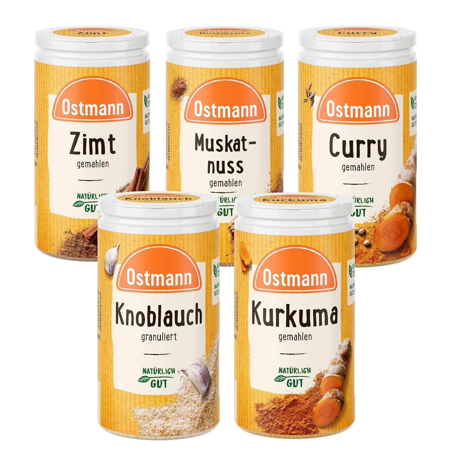 Ostmann Gewürze - gefülltes Gewürzregal mit 21 Gewürzdosen | Set aus Gewürze, Kräuter, Gewürzmischungen | zum Aufhangen | pour la Schranktür | Mange : 1 pièce