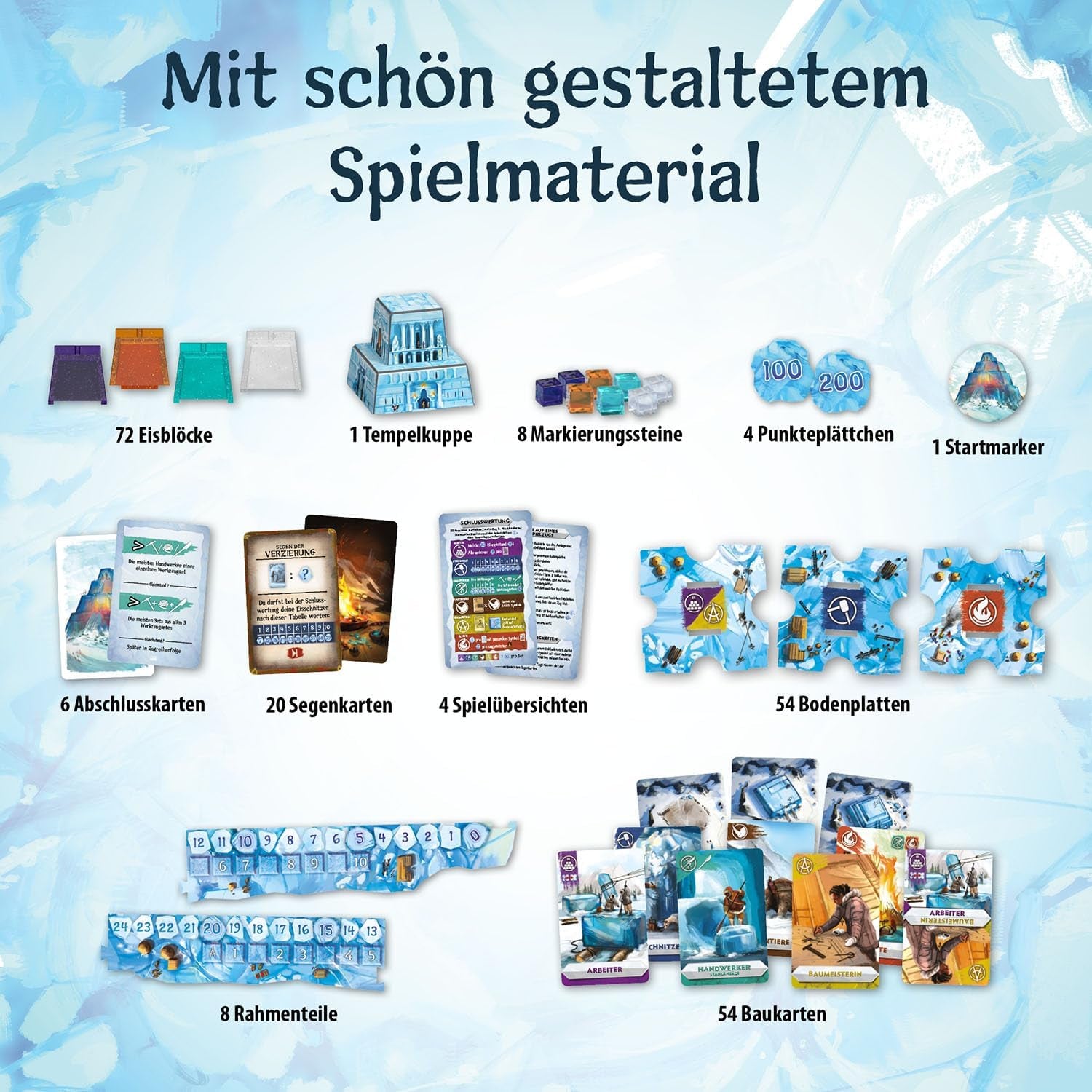 KOSMOS 683801 Nunatak - Temple de glace, jeu familial, configuration 3D cool, pièces de jeu de glace 3D, jeu de stratégie, jeu de société, jeu de fête