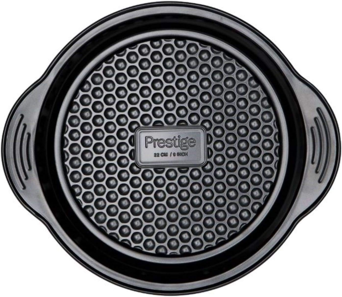 Prestige 48227 Aerolift Muffin Zinn, Acier au Carbone, Schwarz Moules et plaques à pâtisserie Naty Shop 23Cm Rund Kuchenform