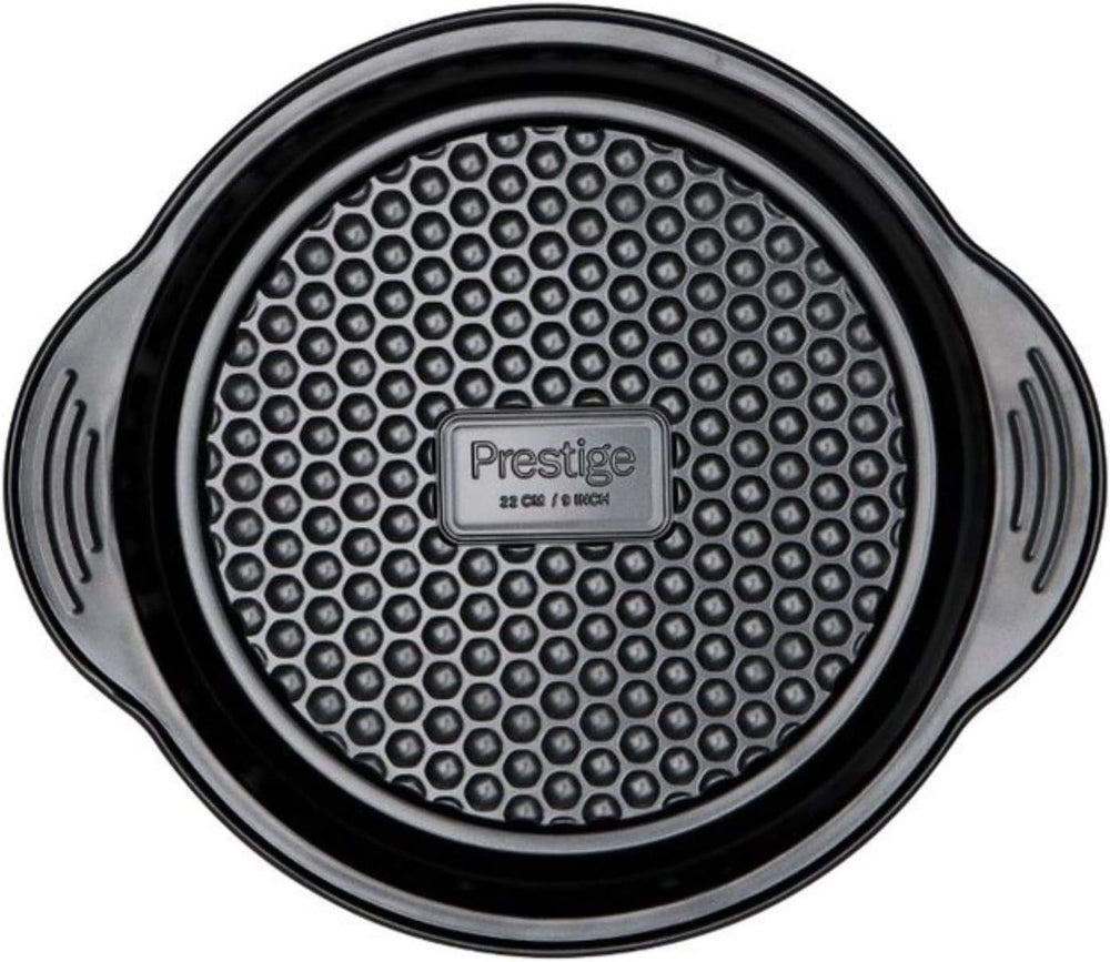 Prestige 48227 Aerolift Muffin Zinn, Acier au Carbone, Schwarz Moules et plaques à pâtisserie Naty Shop 23Cm Rund Kuchenform