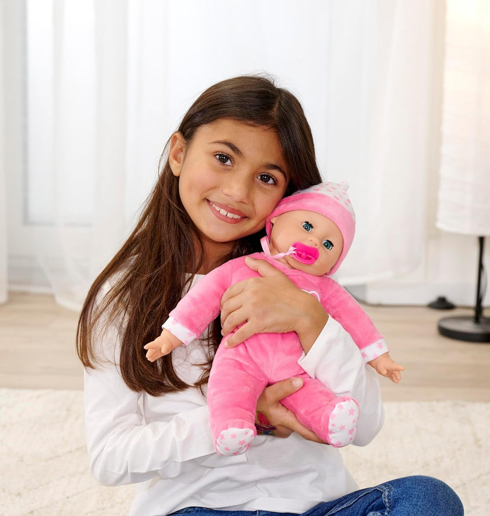 Simba 105140501 Laura Puppe Schlummerzeit (38 cm) - Weichkörper-Babypuppe mit Atembewegungen, Schlafaugen & 14 Geräuschen - Kinder-Spielzeug für Mädchen und Jungen ab 1,5 Jahre