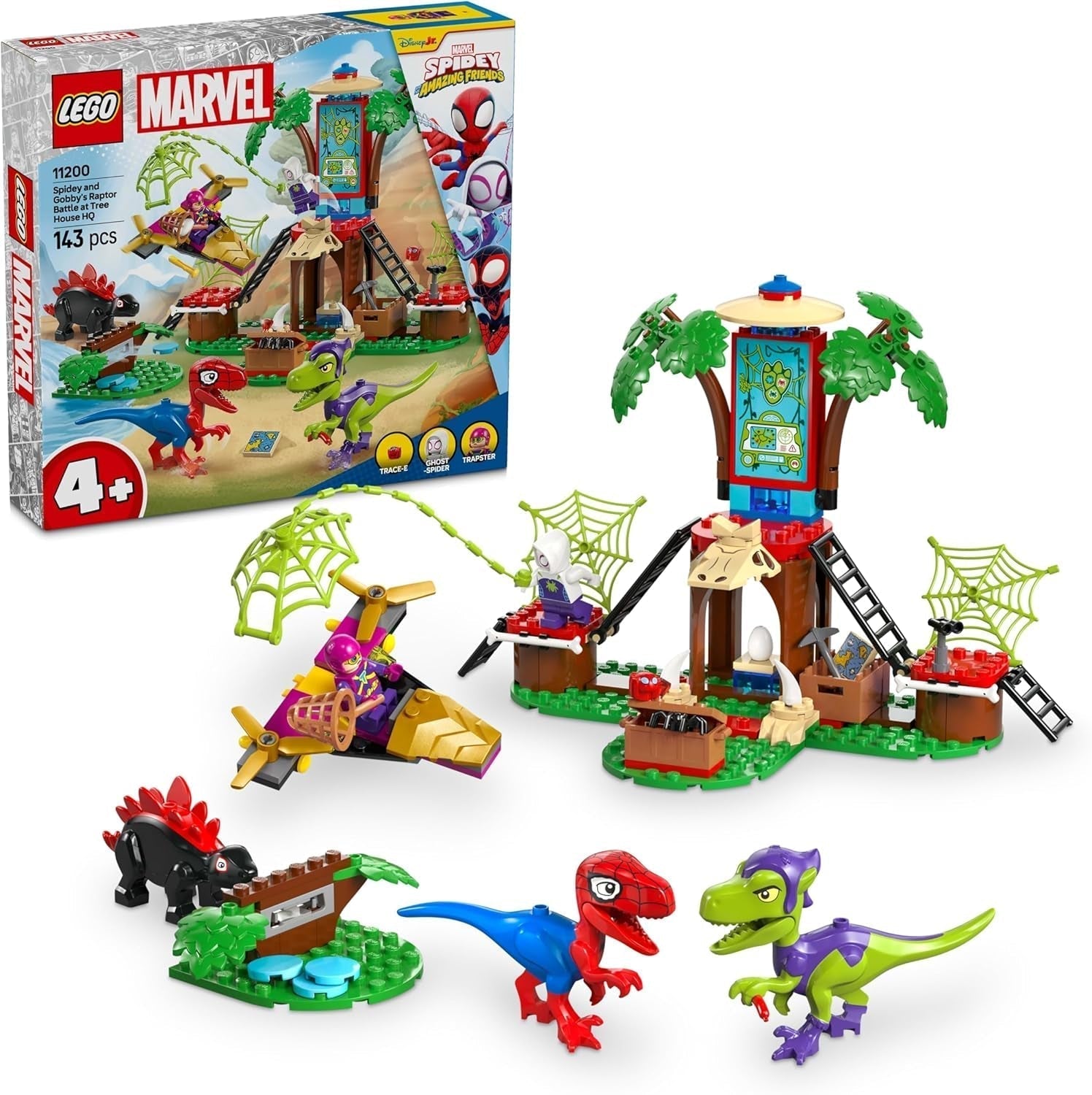 LEGO Marvel Showdown à la cabane dans les arbres : Spidey-Rex contre. Gobby-Raptor, ensemble de construction et de jeu de dinosaure, cadeau de dinosaure jouet pour garçons et filles de 4 ans et plus, Spidey et ses super amis 11200 ensembles de construction Besuche den LEGO-Store Default Title