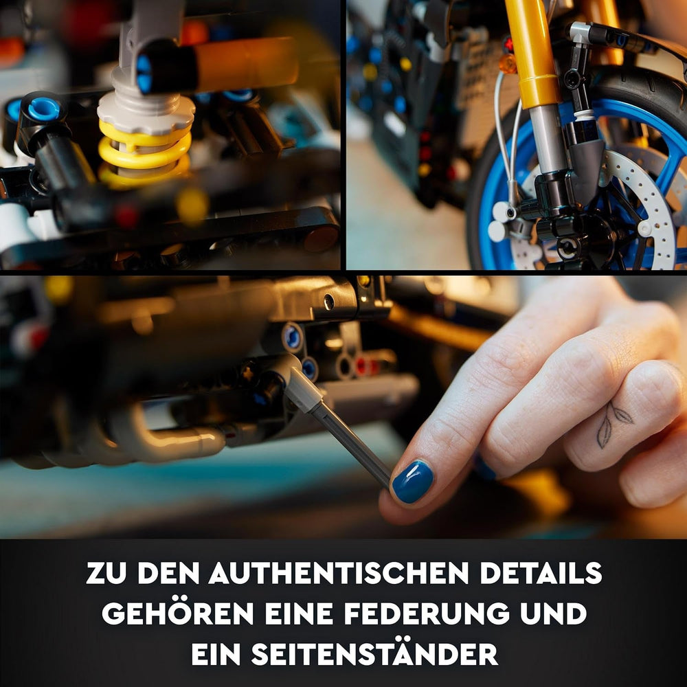 LEGO 42159 Technic Yamaha MT-10 SP Kit de modèle de moto pour adultes, modèle de véhicule authentique à moteur 4 cylindres, direction fonctionnelle et application AR, cadeau pour hommes et femmes Kits de construction Besuche den LEGO-Store