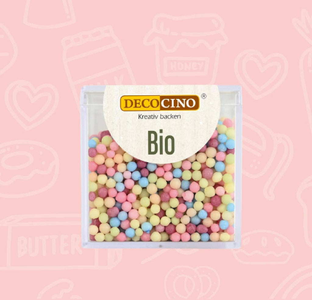 DECOCINO Organic Sprinkle Pearls - 60 grame - Sprinkles din dextroză organică Sprinkles Naty Shop