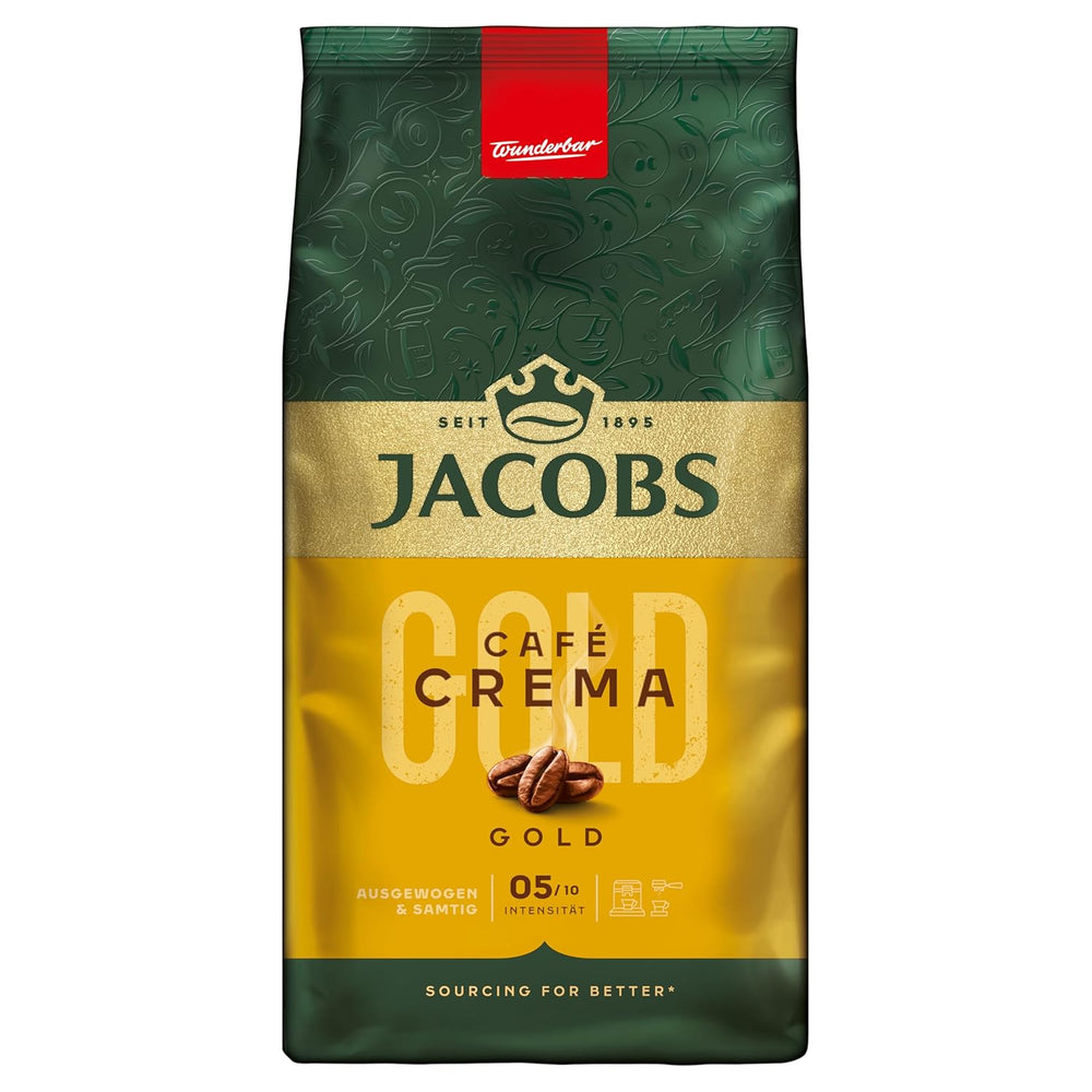 Jacobs Expert Roast Cafe Crema Gold, Café en grains entiers (4 x 1 kg)