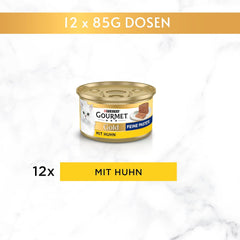 Gourmet Gold Feine Pastete Katzenfutter nass, mit Huhn, 12er Pack (12 x 85g)