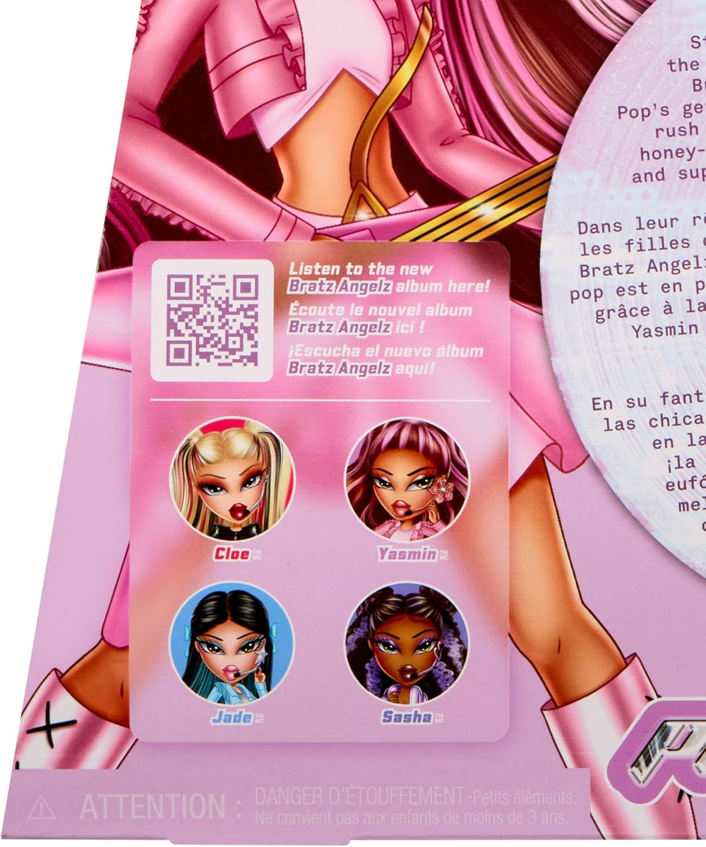 BRATZ Pop Starz Yasmin – Modepuppe mit Anhänger zum Sammeln, Outfit und Musikzubehör