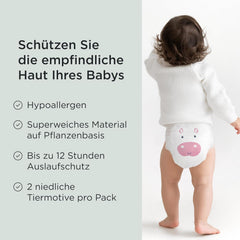 Kit & Kin Premium Eco Couches, taille 4 (9-16 kg), 132 couches, à base de plantes et hypoallergéniques, protection fiable contre les fuites, végétaliennes et sans cruauté envers les animaux