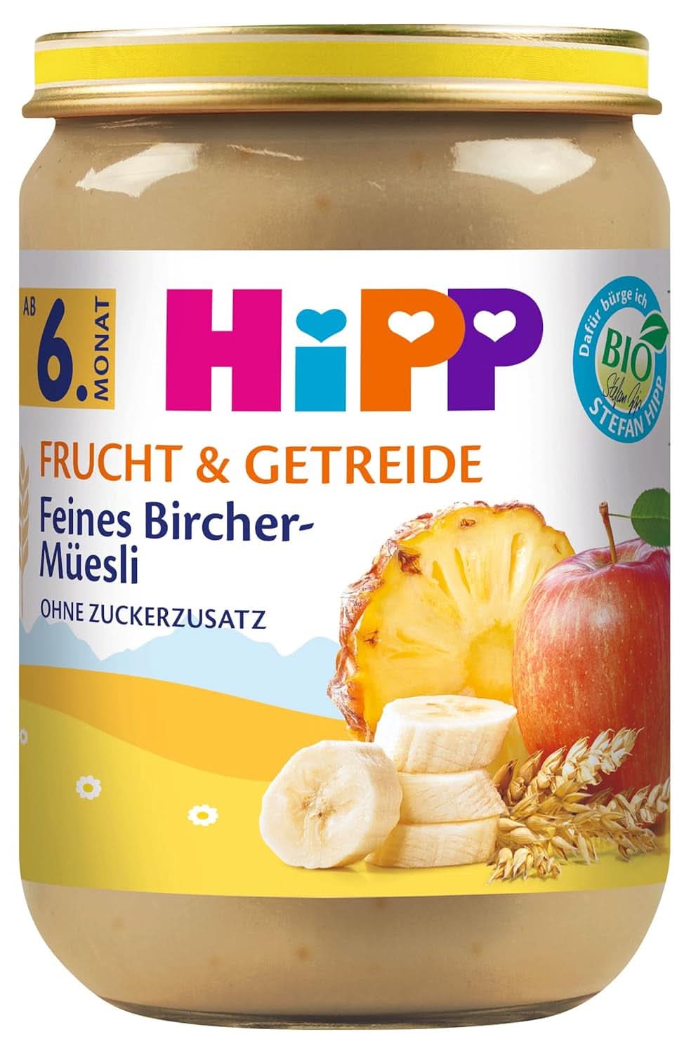 Hipp Poires-Bananes aux biscuits, paquet de 6 (6 X 190 grammes) Mère et Enfant Naty Shop 6 x 190 grammes Muesli de bouleau