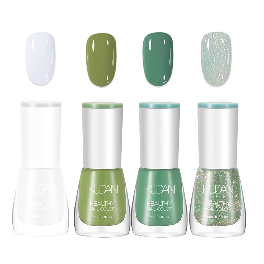 Ensemble de 4 vernis à ongles – Vernis à ongles à base d'eau à séchage rapide et longue durée – Vernis à ongles DIY (Nude Normal Style 4 Piece Set)