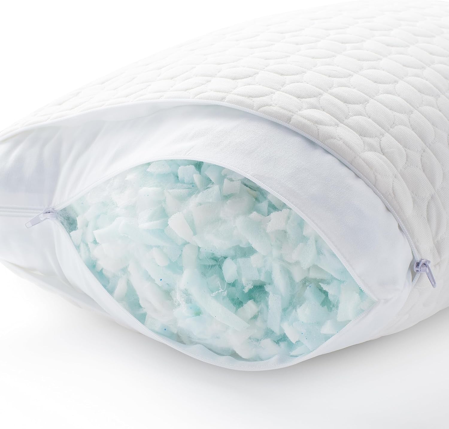 Oreiller LUCID 40 X 80 cm avec garnissage hybride de mousse à mémoire de forme déchiquetée et microfibre - garnissage amovible et réglable - housse lavable - pour dormeurs sur le côté, sur le dos et sur le ventre Oreillers standards Naty Shop