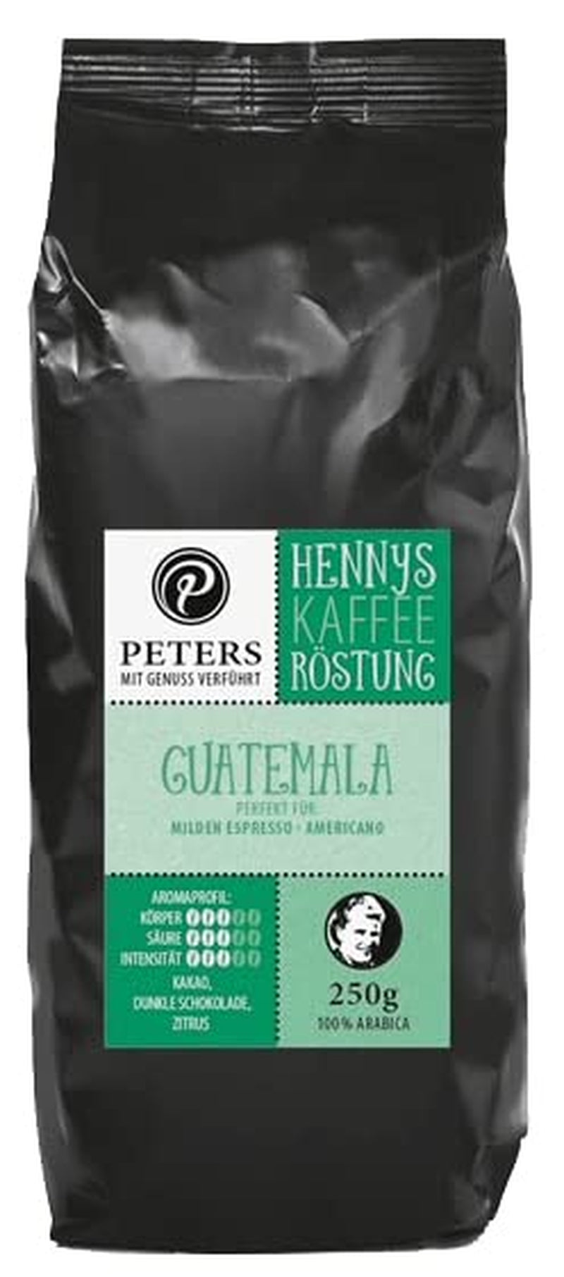 Peters, grains de café Arabica, idéal pour les machines entièrement automatiques Coffee Naty Shop 250 grammes Guatemala