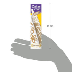 Günthart Backdecor 25 g Sucre avec lettres OR Pour tous les desserts de couleur dorée En sucre pour de belles lettres et motifs, 1 paquet (25 g)