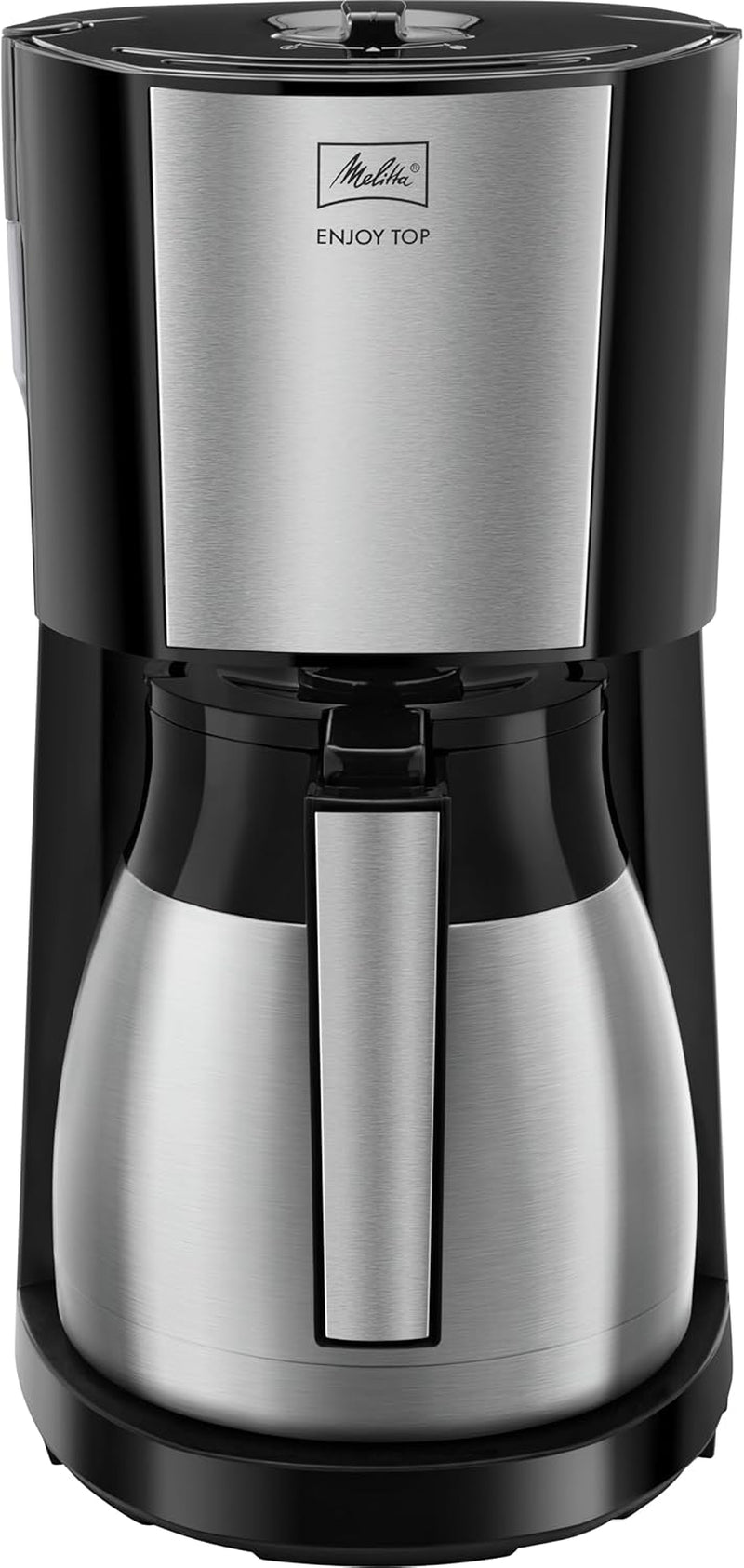 Melitta Enjoy Top Therm - Machine à expresso avec filtre et carafe thermique en acier inoxydable, pour jusqu'à 10 tasses de café, noir/acier inoxydable