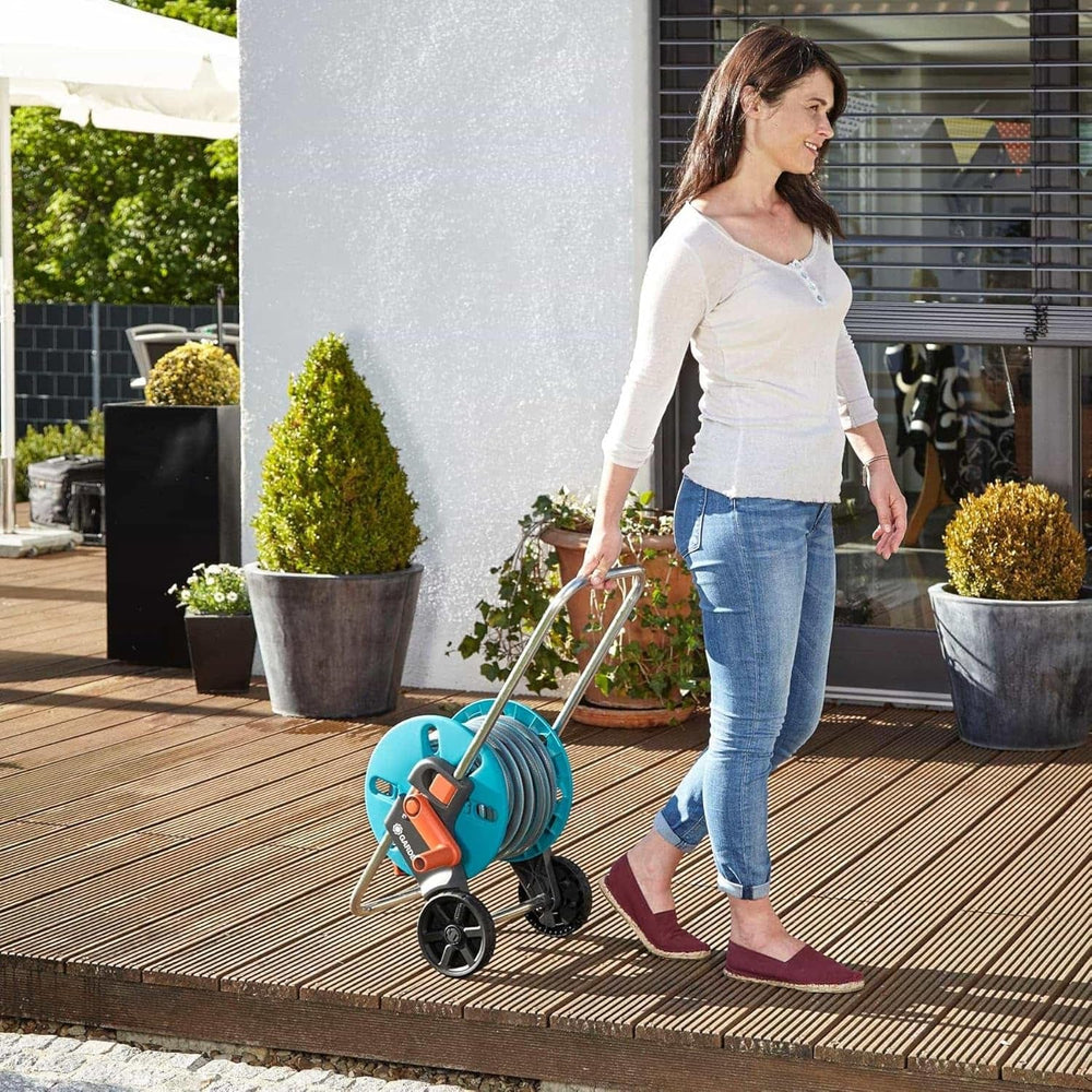 GARDENA CleverRoll S chariot à tuyau, enrouleur de tuyau, rangement compact (18500-20)