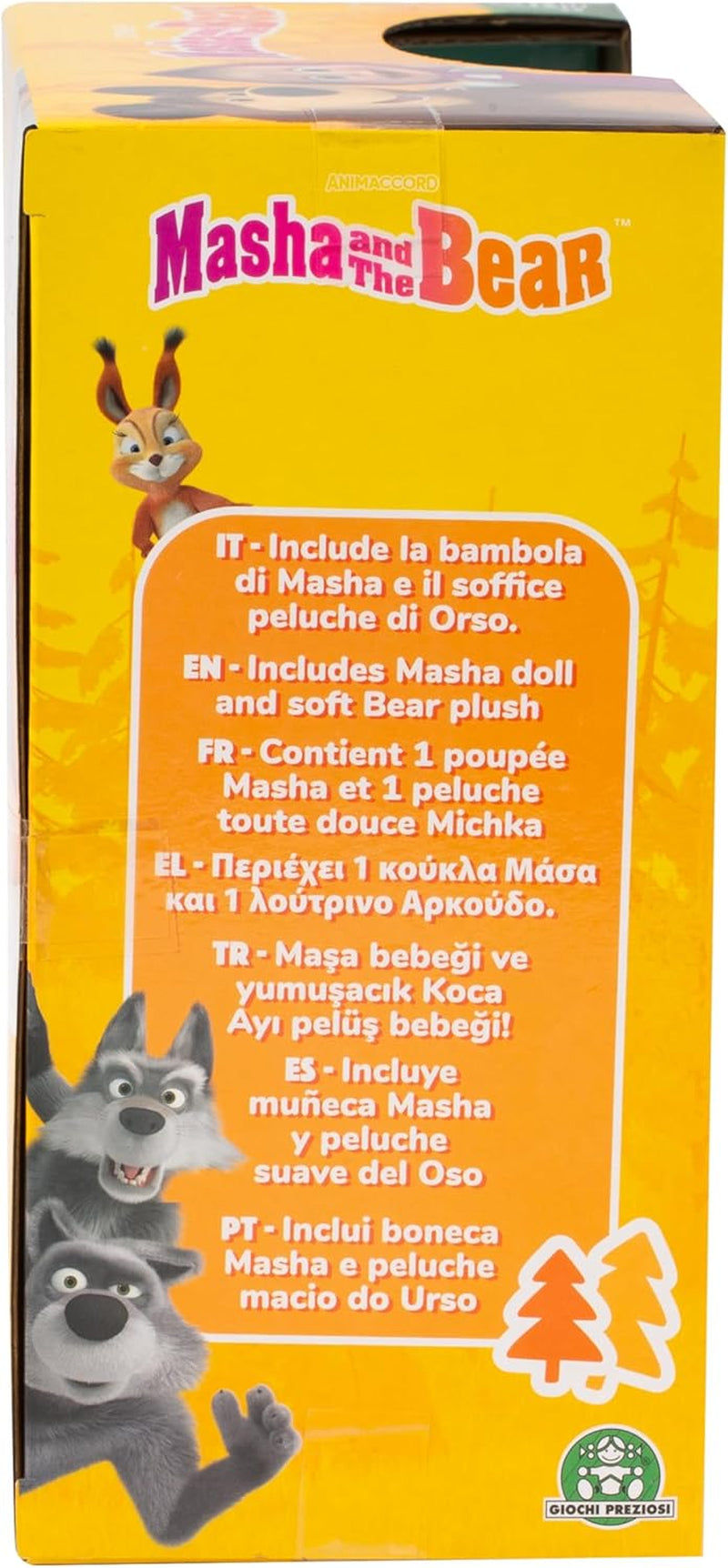 Masha et Michka Poupée Masha 12 cm et peluche Bärka 20 cm pour enfants de 3 ans et plus MHA21