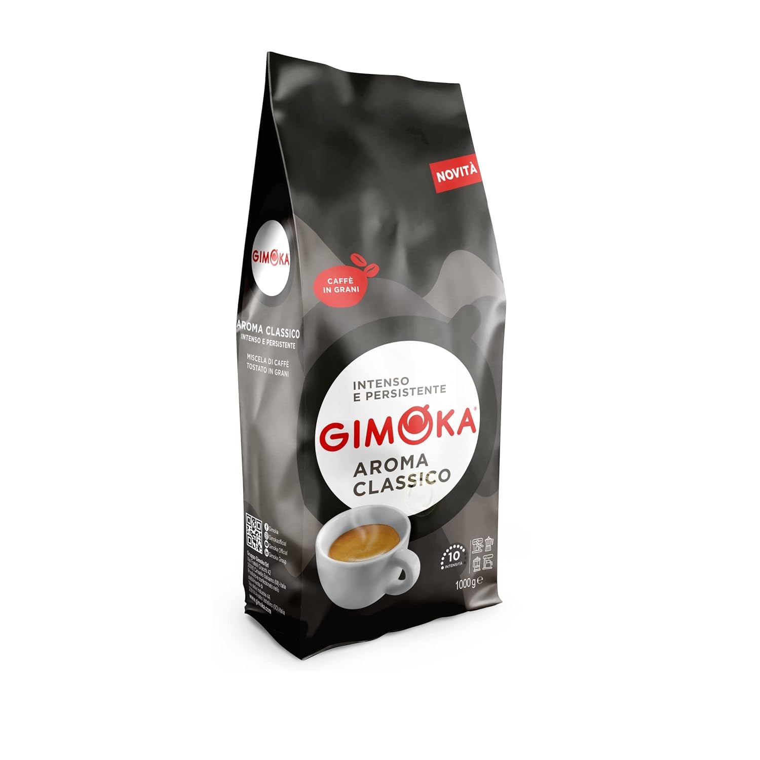 Gimoka – Kaffeebohnen – 1 kg – Mélange classique – Intensité 10 – fabriqué en Italie – 1 kg Packung