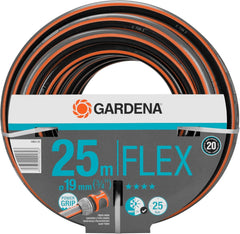 Tuyau Gardena Comfort FLEX 19 mm (3/4"), 25 m : Tuyau d'arrosage flexible et indéformable avec profil Power-Grip, en matériau spiralé de haute qualité, pression d'éclatement de 25 bars, sans composants du système (18053-20)