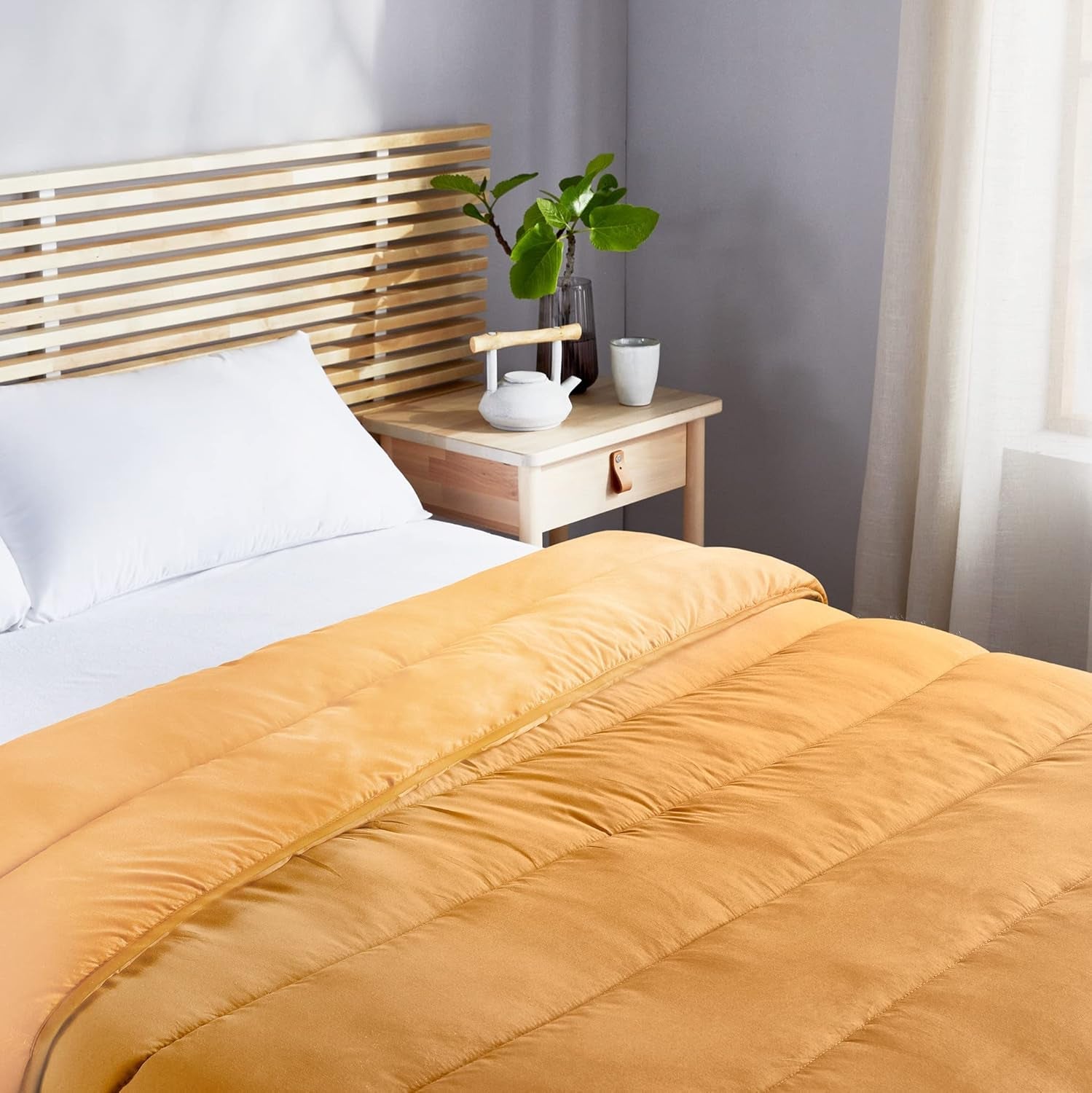 Pikolin Home - Plapumă reversibilă 300 G - Umplutură nordică bicoloră - Pentru pat 90 - confortabilă, caldă, respirabilă, Mallow, 150 X 220 Cm Plapumi si pilote Naty Shop