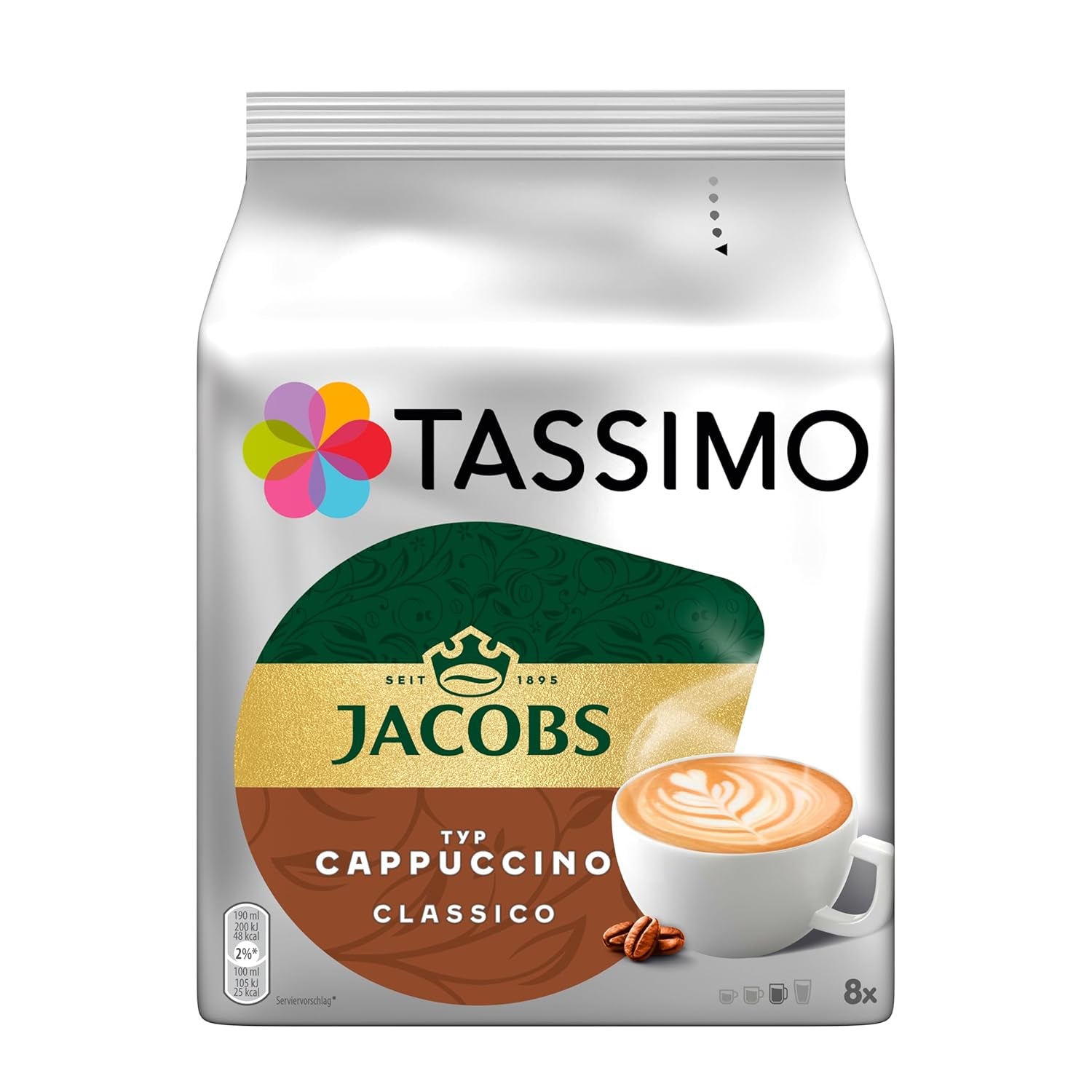 Tassimo Kapseln Jacobs Cappuccino Classico, 5 x 8 dosettes, 40 Kaffeekapseln