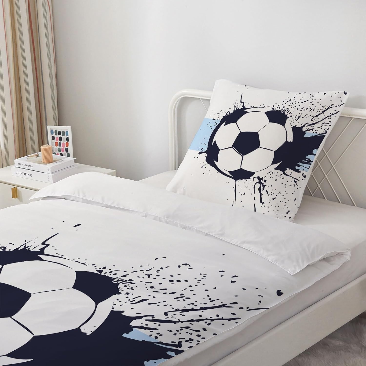 Linge de lit garçon, football, microfibre polyester Linge de lit - enfant Naty Shop