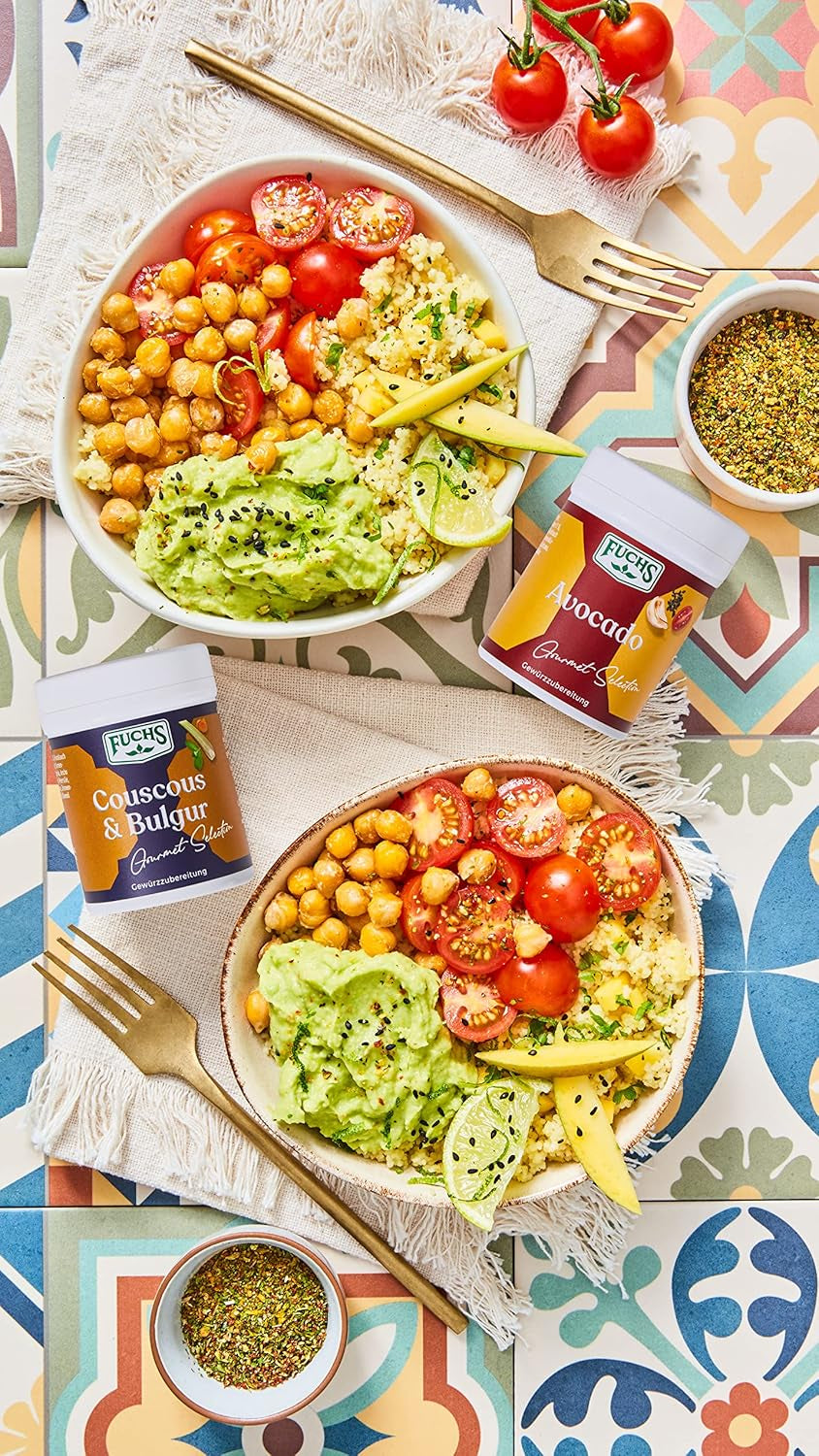 Fuchs Spices Gourmet Selection Moyen-Orient/Afrique - Mélange d'épices pour couscous et boulgour Mélange d'épices rechargeable pour assaisonner les plats de boulgour végétalien 55 g