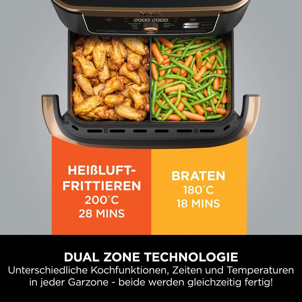 Friteuse à air double zone Ninja Foodi Flexdrawer, appareils électroménagers AF500EUCP Naty Shop