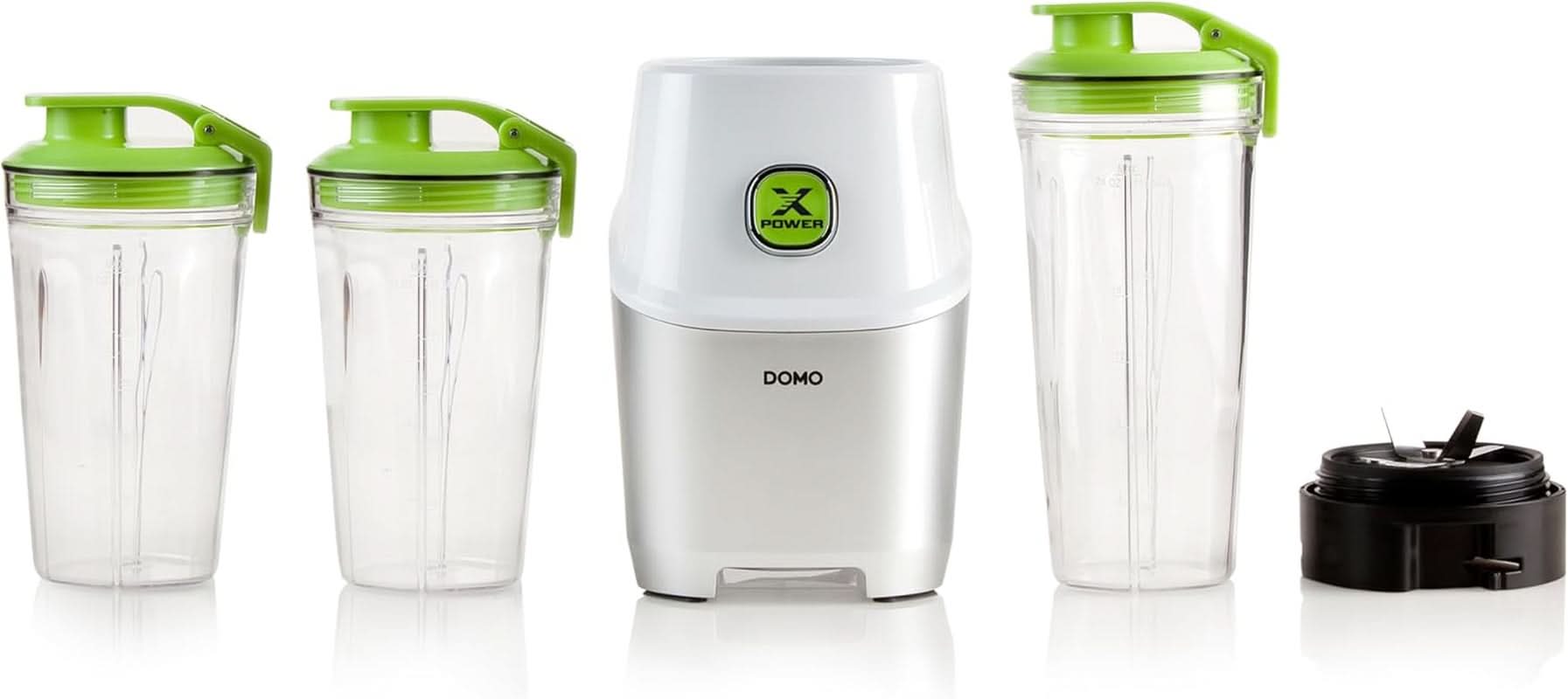 Powermixer Domo DO700BL avec moteur Starkem 1000W - Mixen Direkt in Der Flasche, Weiß Mother and Child Naty Shop