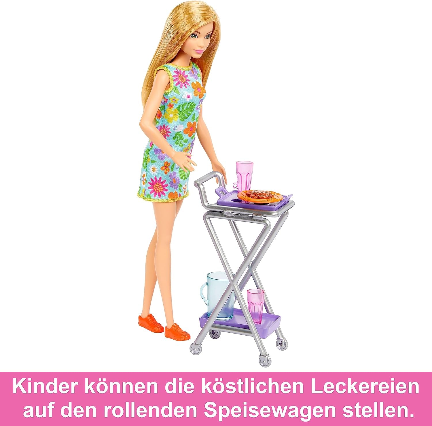 Barbie Doll Pantry Playset avec plus de 25 pièces de cuisine et accessoires – Parfait pour les petits gourmets et cadeau pour les enfants de 3 ans et plus, HJV38