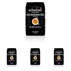 Café expresso en grains Schwiizer Schüümli 1 kg - Force 4/5 - Certifié UTZ (Lot de 4)