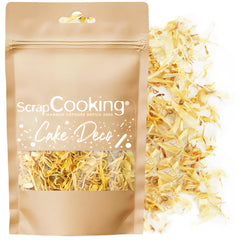 ScrapCooking - Soucis séchés 3,5 g - Fleurs comestibles - Décorations alimentaires pour pâtisserie - Pour desserts, gâteaux, tartes, muffins - Noël, printemps, anniversaire - Jaune doré - 7471