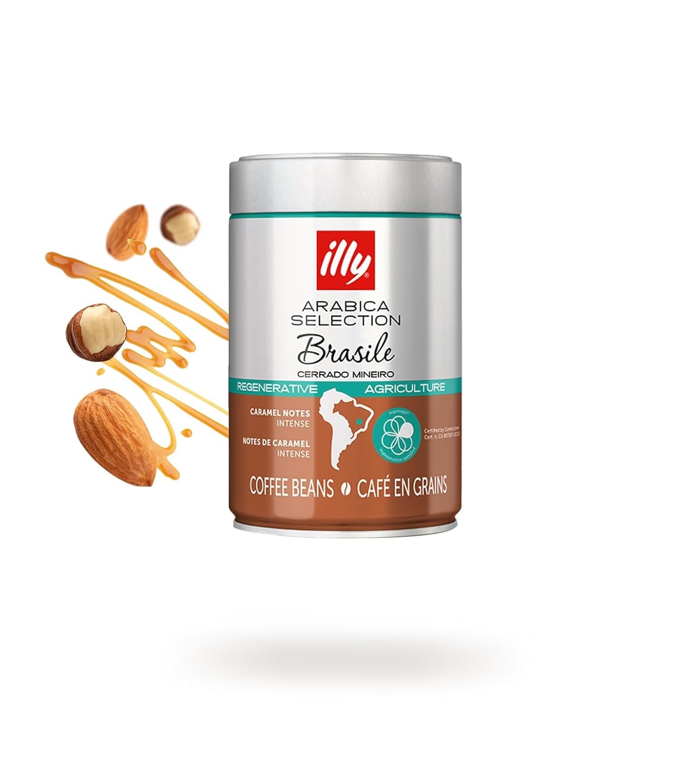 ILLY 6 boîtes de café en grains de 250 grammes chacune, Sélection Arabica, Brésil, certificat Cerrado Mineiro, Regenagri