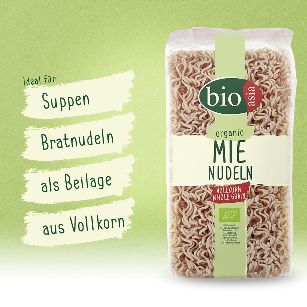 BIOASIA Bio Mie Noodles, à base de grains entiers, rapides et faciles à préparer (1 x 250 g)