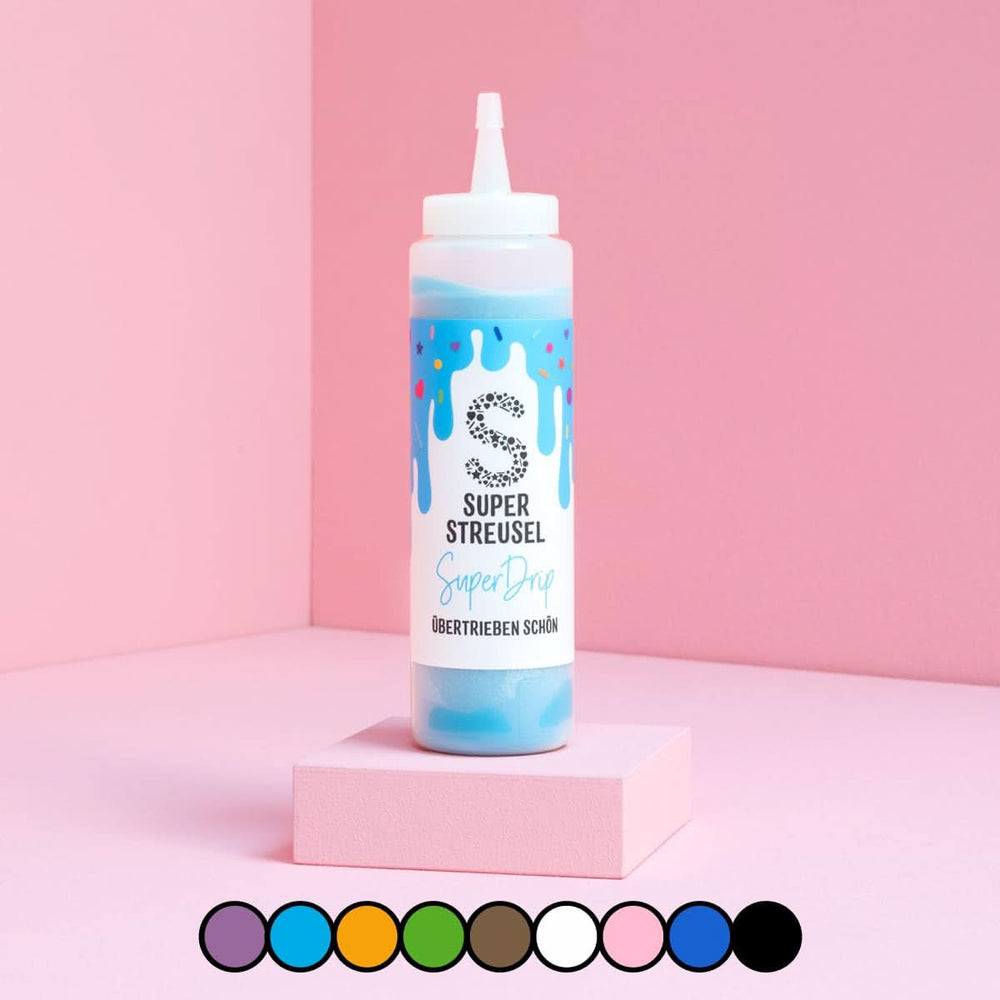 Super Drip Black Cake Glaze Cake Fondant Chocolat 300 grammes Glaçages et Décor Naty Shop Bleu