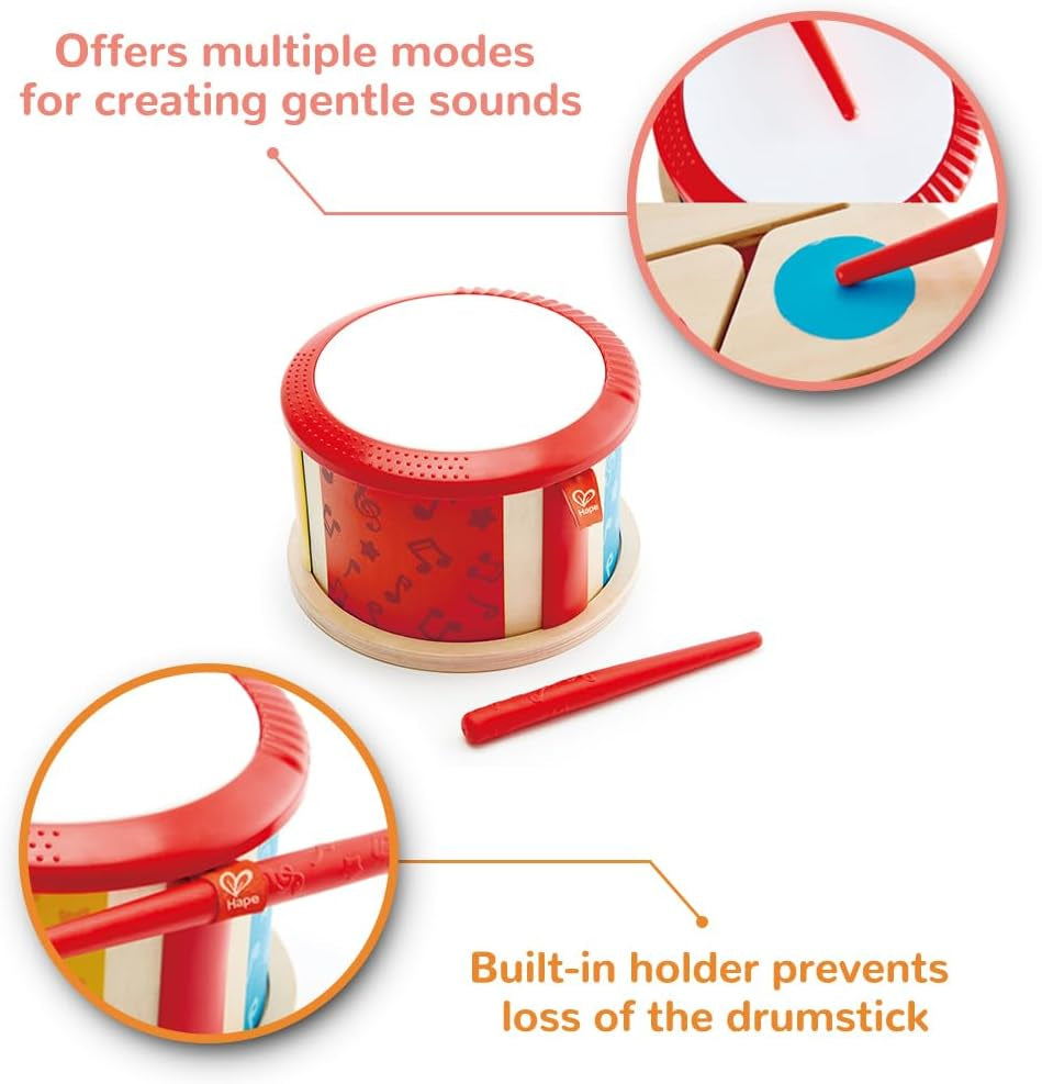 Tambour en bois double face Hape | jouet musical pour petits enfants Jucarii Bebe Naty Shop