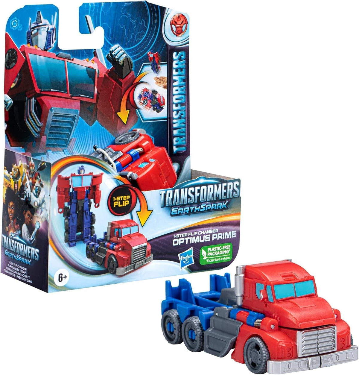 Transformers Earthspark Figurine d'action Optimus Prime à changement en 1 étape (10 cm) Jouet robot à partir de 6 ans Figurines d'action Naty Shop Titre par défaut