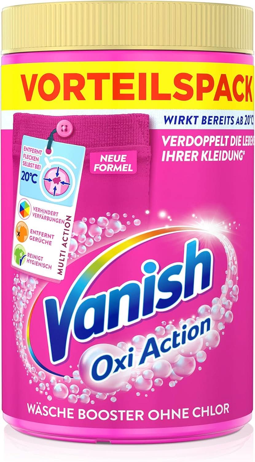 Vanish Oxi Action Powder Pink - 1 X 1.65 Kg - pudră de îndepărtare a petelor și de îmbunătățire a rufelor fără clor - pentru rufe colorate Detergenti Rufe Naty Shop