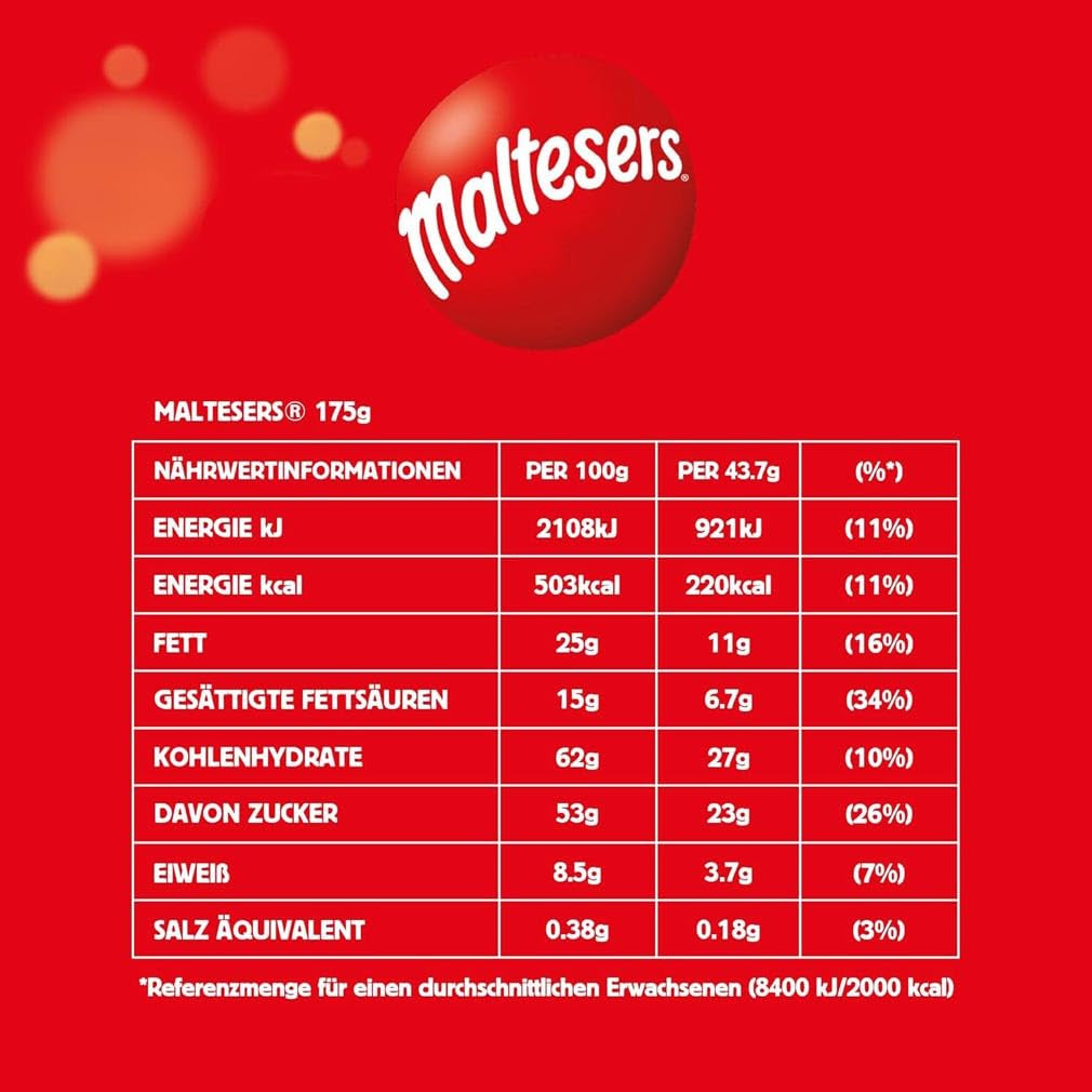 Boules de chocolat Maltesers au centre croustillant et léger, collation au chocolat aérée, 1 paquet (1 x 175 g)