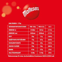 Boules de chocolat Maltesers au centre croustillant et léger, collation au chocolat aérée, 1 paquet (1 x 175 g)