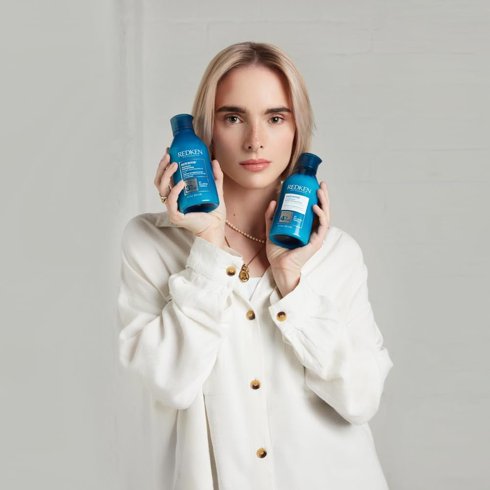 Redken Masque capillaire intensif pour tous les cheveux abîmés répare et régénère Anti-casse Extreme Strength Builder Plus Mask 1 x 250 ml Naty Shop Hair Mask