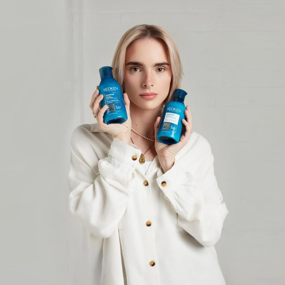 Redken Masque capillaire intensif pour tous les cheveux abîmés répare et régénère Anti-casse Extreme Strength Builder Plus Mask 1 x 250 ml Naty Shop Hair Mask