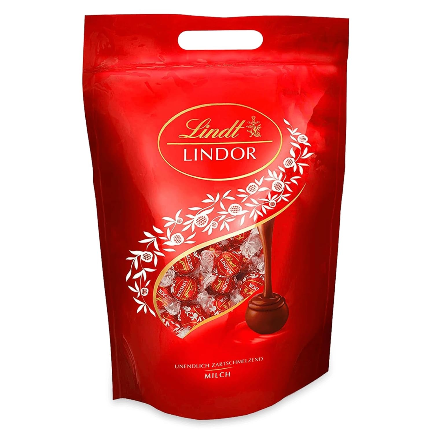 Lindt LINDOR Chocolat à la pistache | Sac refermable de 1 kg | env. 80 boules de chocolat au lait fourrées à la crème fondante à la pistache | Colis vrac, cadeau praliné