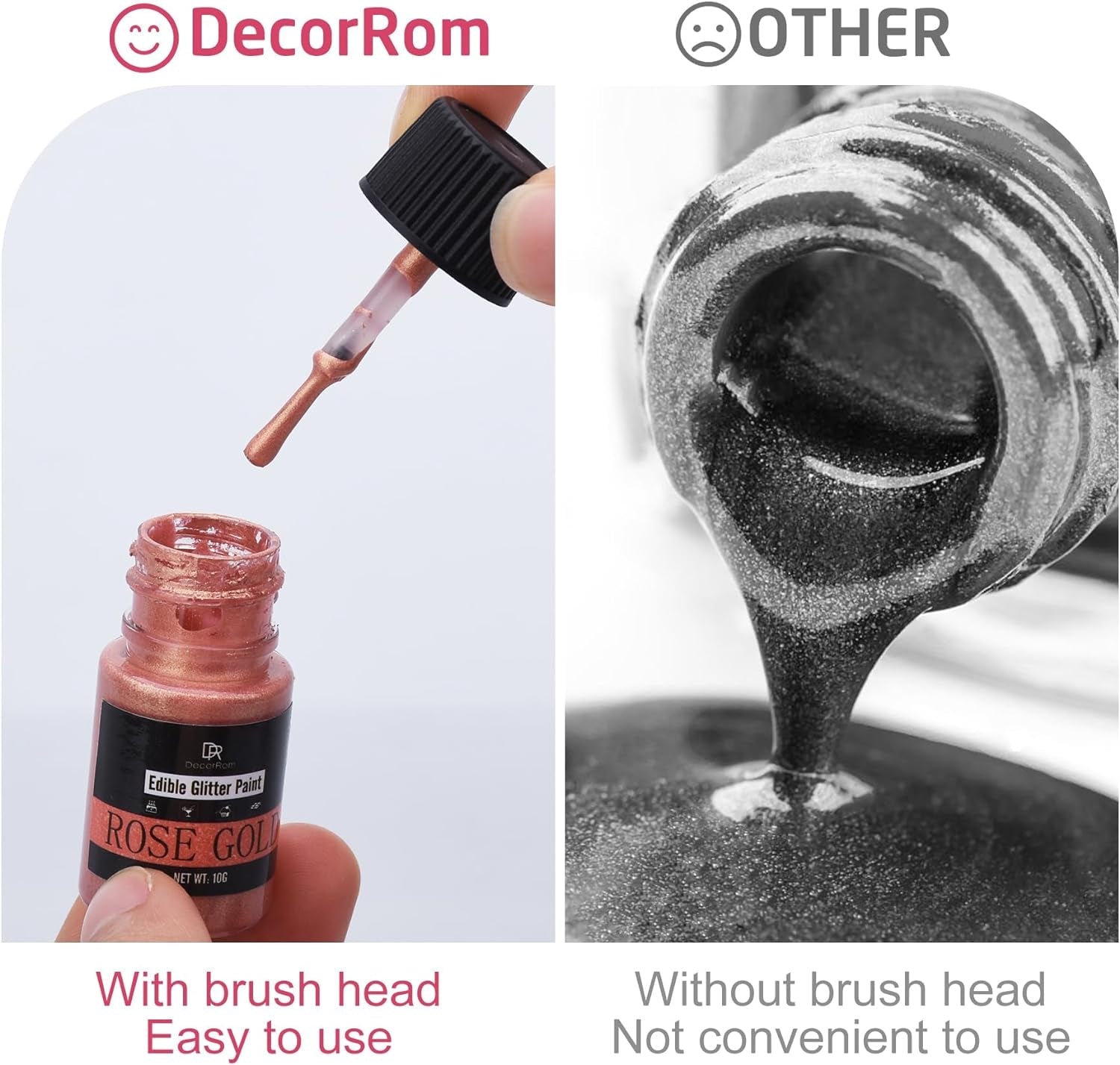 Paillettes liquides comestibles – 6 couleurs de colorant alimentaire à paillettes métalliques pour la décoration de gâteaux, la pâtisserie, les muffins – Poudre métallique à paillettes liquides comestibles pour biscuits, fondants, gâteaux