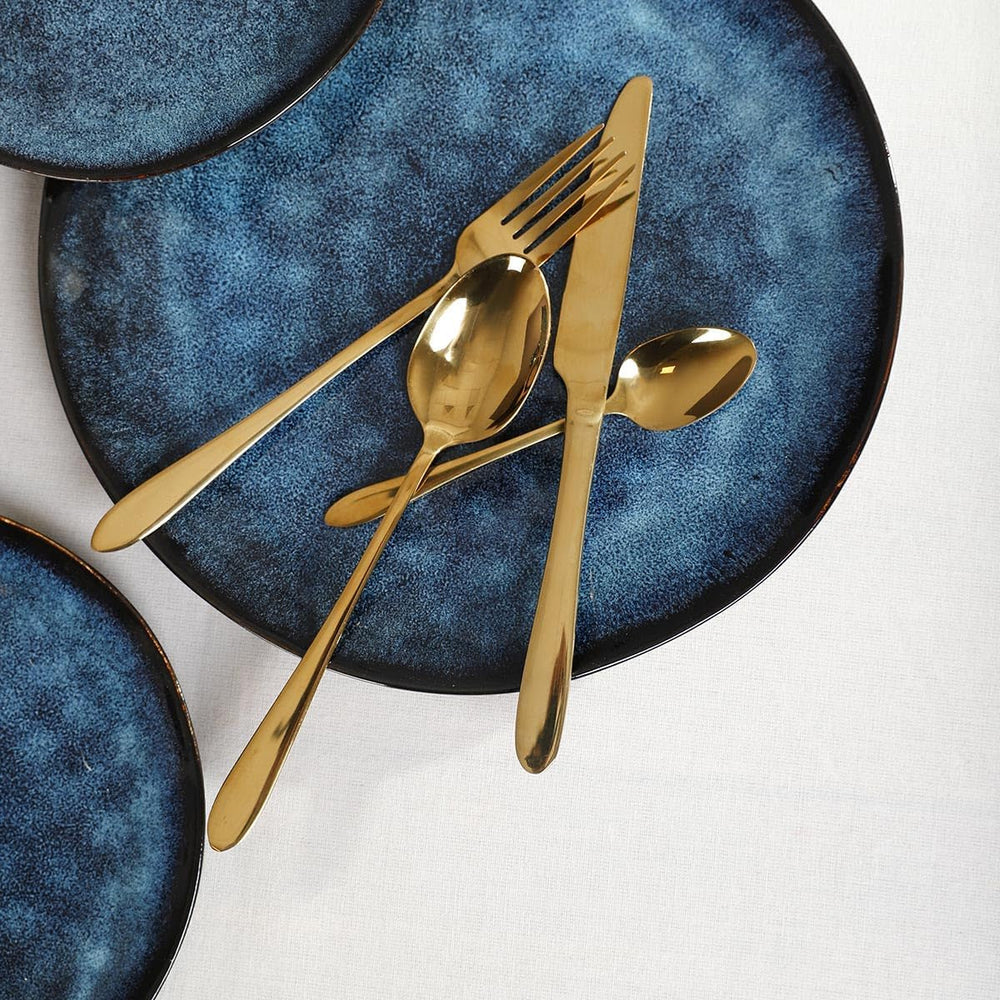 HOMLA Abele Besteckset Für Vier Personen 16-Teilig Edelstahl Hygienisch Elegant Leicht Zu Reinigen Gold Kitchen Naty Shop