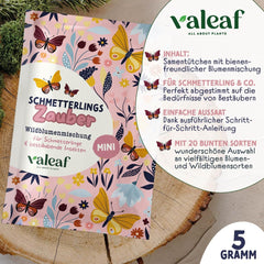 Schmetterlingswiese Blumensamen Schmetterlingsgarten I Blumensamen Balkon I Blumensamen Tütchen mit Wiesenblumen Samen I bienenfreundlich Blumensamen (Schmetterlings-Zauber mini)