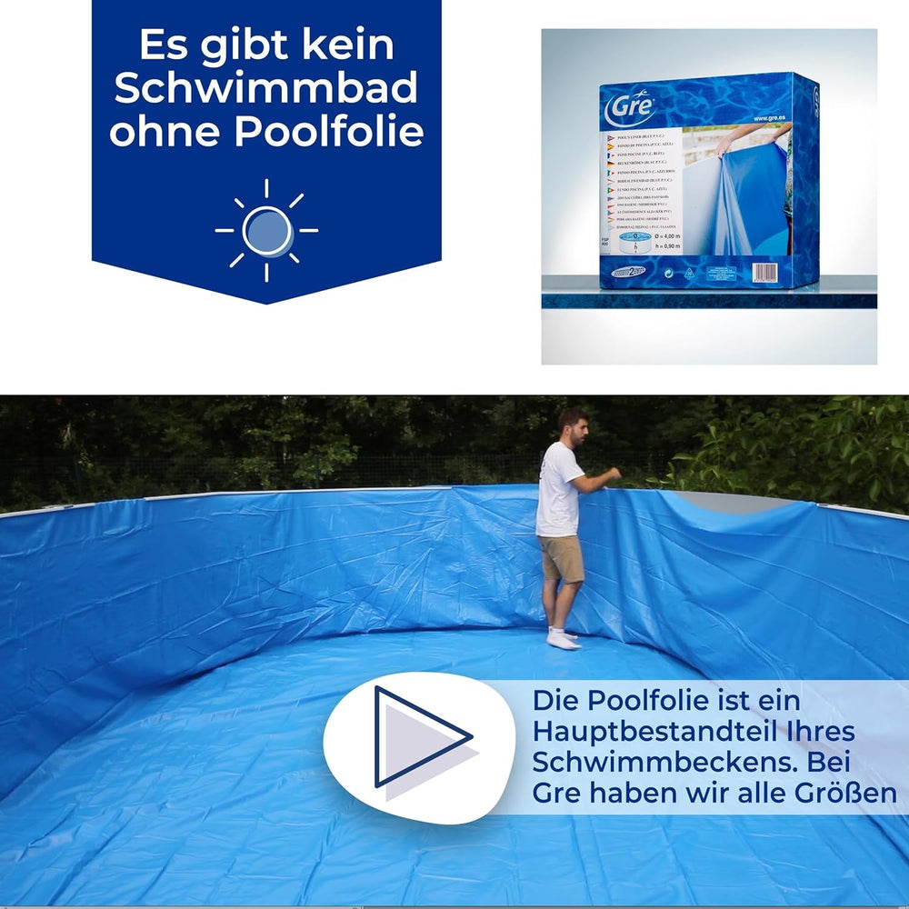 Gre FPROV500 - Căptușeală pentru piscine ovale, 500 x 300 x 120 cm (lungime x lățime x înălțime), sistem de agățare, albastră