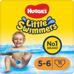 Huggies Little Swimmers Couches de bain jetables pour bébés et tout-petits, taille 5-6 (12-18 kg), 11 couches de bain, unisexe