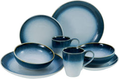 Creatable, 23788, seria Cascade, set de veselă cu 8 piese pentru 2 persoane, serviciu combinat din gresie, potrivit pentru mașina de spălat vase și cuptorul cu microunde, producție de calitate